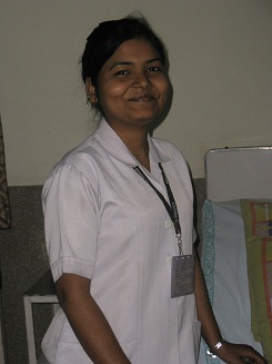 Monica, a nursing student at CMC Ludhiana, in her uniform